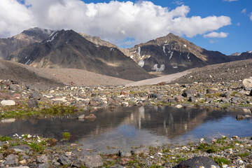 mountain, landscape, nature, mountains, sky, clouds, volcano, peak, summer, green, snow, travel,...