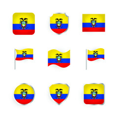 Ecuador Flag Icons Set