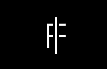 F line alphabet letter logo for business template. Simple creative icon design for lettering and identity in white and black