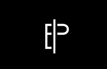 Obraz premium P line alphabet letter logo for business template. Simple creative icon design for lettering and identity in white and black