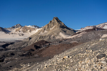 mountain, landscape, nature, mountains, sky, clouds, volcano, peak, summer, green, snow, travel,...