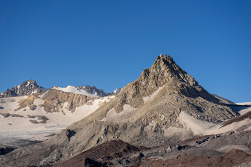 mountain, landscape, nature, mountains, sky, clouds, volcano, peak, summer, green, snow, travel,...
