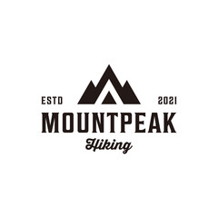 Retro vintage mountain peak hipster logo design