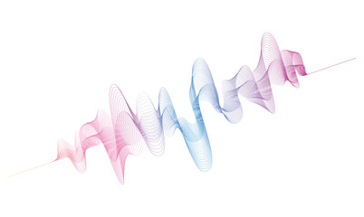 background with abstract vector rainbow colored wave lines	
