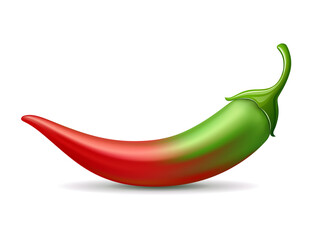 Chili peppers green gradient red color soft design on white background, Eps 10 vector illustration