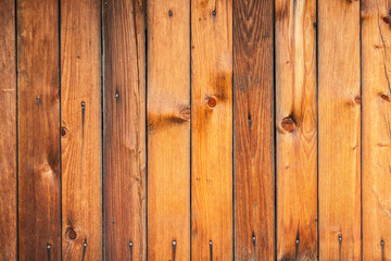 Wood texture. Wooden plank grain background. Striped timber desk closeup. Old table or floor.