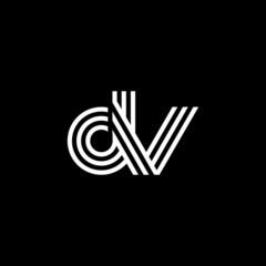 Letter DV logo creative modern monogram, many lines smooth geometric logo initials