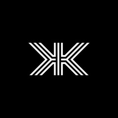 Letter KK logo creative modern monogram, many lines smooth geometric logo initials