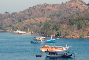 Line up of boats in Labuan Bajo