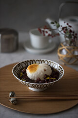 ぜんざいとお茶