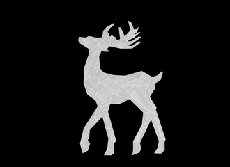 Black and White Geometric Deer Illustration