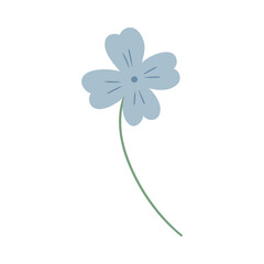 Isolated hand drawn vector flower for decoration, nursery, children illustration, gentle colours