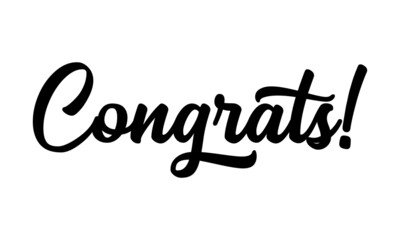 Naklejka premium Hand sketched Congrats word as banner or logo. Lettering for header, card, poster