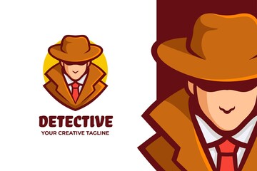 Detective Mysterious Man Mascot Logo