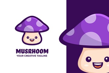 Obraz na płótnie Canvas Cute Mushroom Mascot Logo