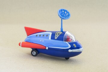Vintage space ship tin toy model cut out  