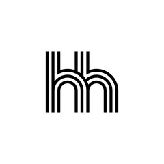 Letter HH logo creative modern monogram, many lines smooth geometric logo initials