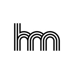 Letter HM logo creative modern monogram, many lines smooth geometric logo initials
