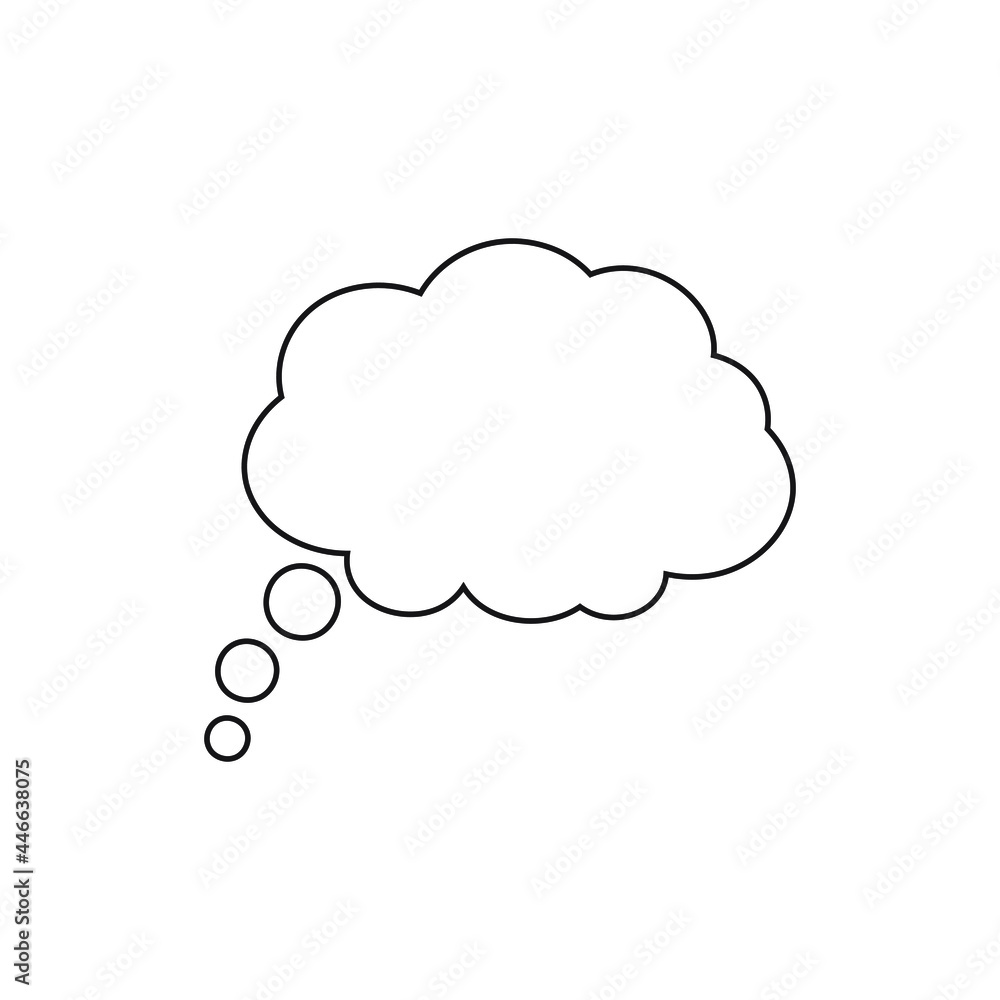 Poster speech or think bubble, empty communication cloud. vector design element.