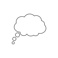 Speech or think bubble, empty communication cloud. Vector design element.