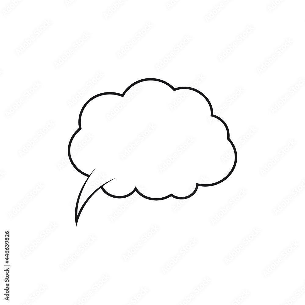 Poster speech or think bubble, empty communication cloud. vector design element.