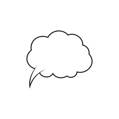 Speech or think bubble, empty communication cloud. Vector design element.