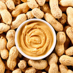 butter peanut background- top view