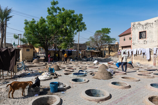 Dyeing pits, Kano, Kano state, Nigeria, West Africa, Africa