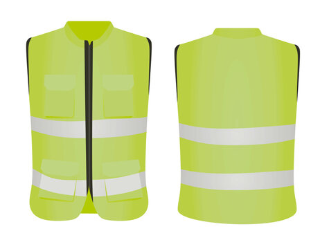 Green  Safety Vest. Vector Illustration