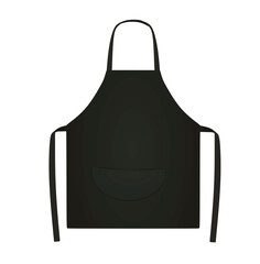 Black kitchen apron. vector illustration