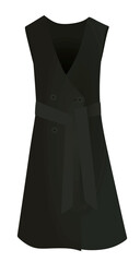 Black elegant evening dress, vector