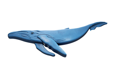 3d rendered object illustration of an abstract blue whale
