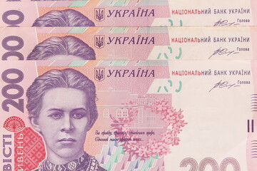 Hryvnia, banknotes of Ukraine. Money of Ukraine. 
