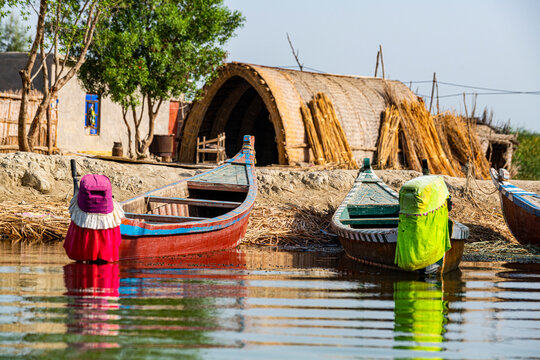Traditional reed house, Mesopotamian Marshes, The Ahwar of Southern Iraq, UNESCO World Heritage Site, Iraq