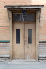 Wooden door in the building