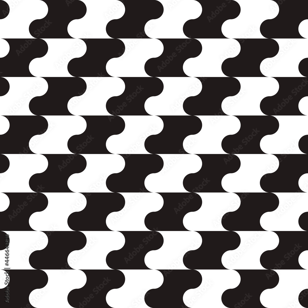 Aufkleber rounded wavy cells pattern. vector checker twisted cells.