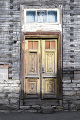 Wooden door in the building