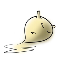 Bladder sleeps in yellow puddle
