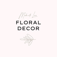 One Line abstract logo template. Hand drawn minimalism style vector illustration.