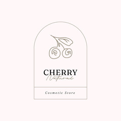 One Line abstract logo template. Hand drawn minimalism style vector illustration.