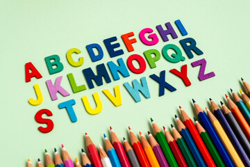 Colorful alphabet lettering