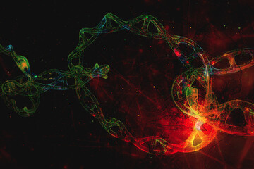 Double helix DNA strands, Science Biotechnology DNA biochemistry concept 3d rendering