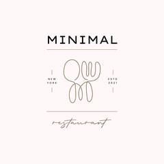 One Line abstract logo template. Hand drawn minimalism style vector illustration.
