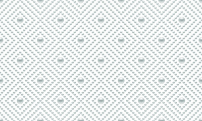 White luxury background with small pearls and rhombuses. Seamless vector illustration. 