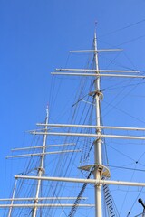 Retro tall ship mast and rigging
