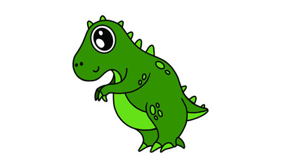 Cute dino illustration in colorful style. Animated dinosaur collection for elements, printed projects, stationery, educational tools for kids, etc. Funny animal illustration in graphics.
