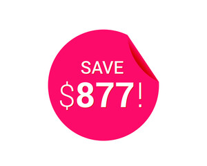Save $877 us dollars sticker