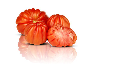 tomato red isolated on white background with clipping path