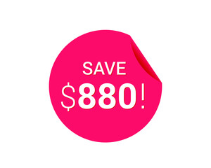 Save $880 us dollars sticker