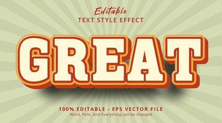 Editable text effect, Great text on vintage color style effect